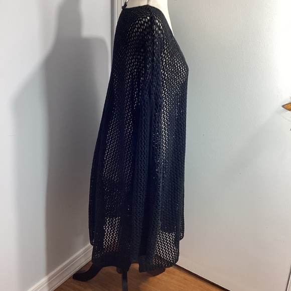 ELLOS 22/24 WOMAN PLUS BLACK CROCHET COVER UP SWEATER VERSATILE - Picture 8 of 12